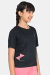 Zelocity Girls Quick Dry Relaxed Top - Jet Black — thumbnail 2